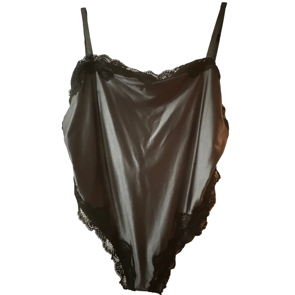 Skims Lace‎ Swim Cami One Piece Lingerie Bodysuit Gunmetal Gray 3X